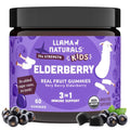 Llama Naturals Elderberry Gummies for Kids - Vegan Organic Immune Support with Vitamin C and Zinc