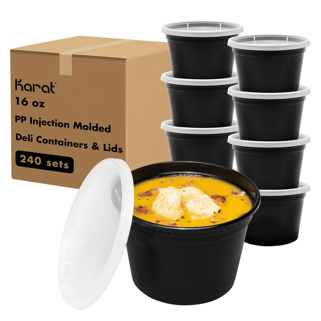 Karat Deli Containers with Lids - PP Injection Molded