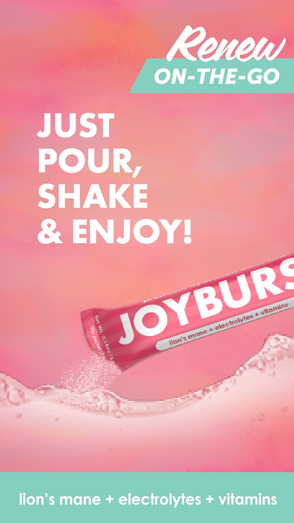 Joyburst Electrolyte Powder Sticks | Sugar Free Hydration


