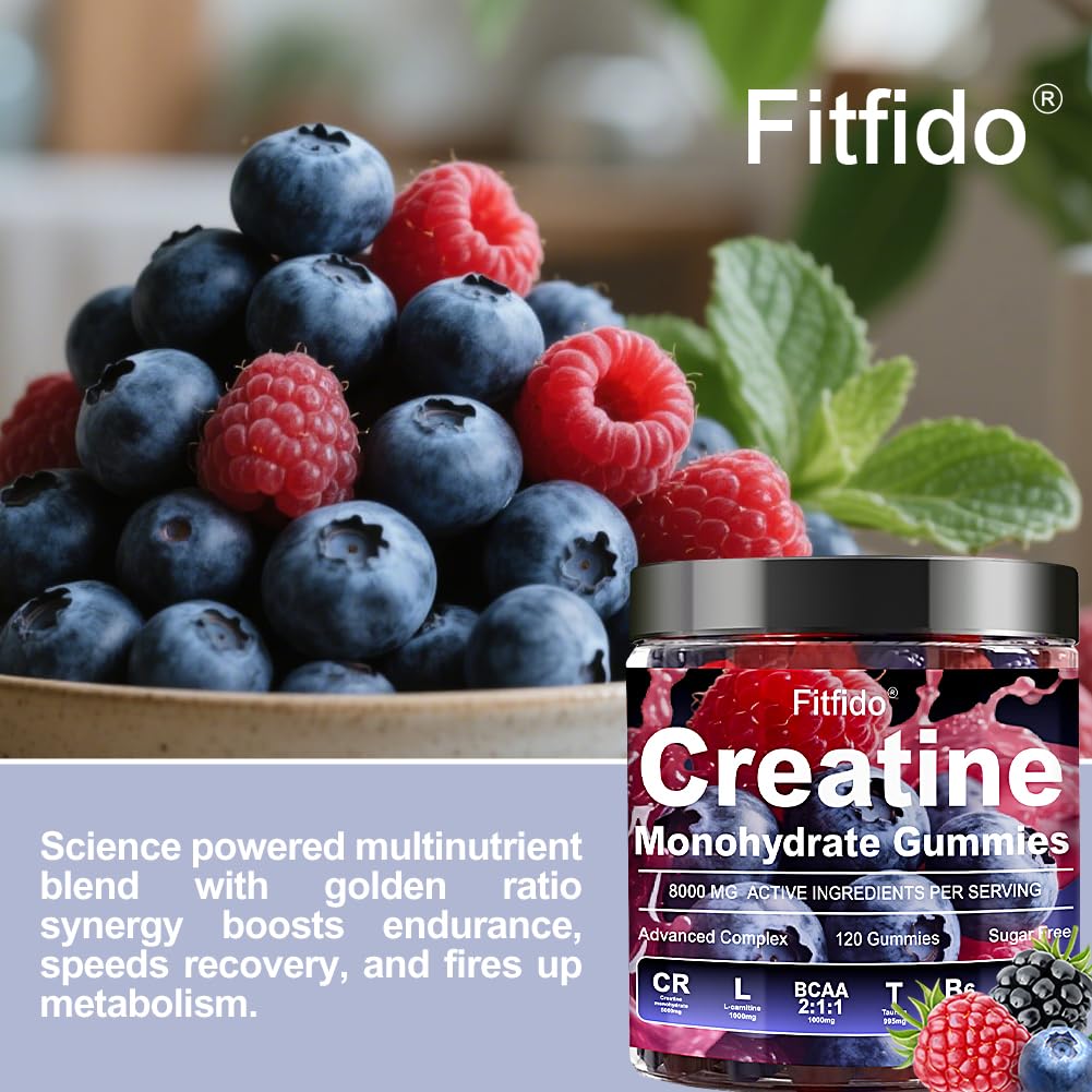 Fitfido Creatine Monohydrate Gummies | Muscle Support

