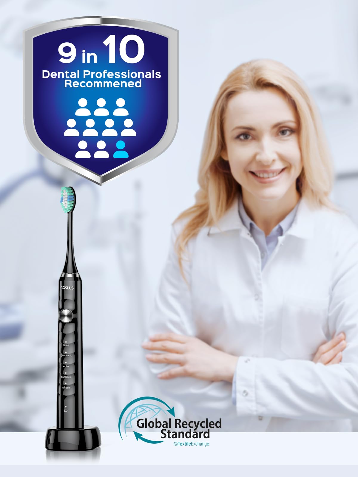 COSLUS C40 Sonic Electric Toothbrush for Adults – 47,000 VPM

