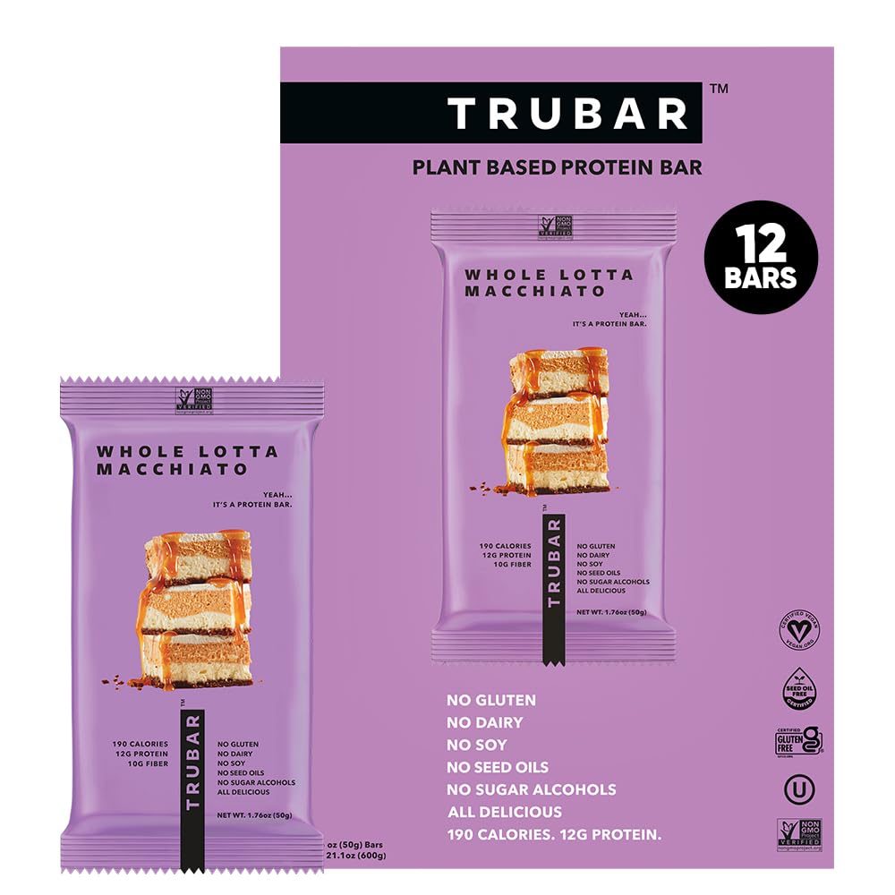 TRUBAR Vegan Protein Bar - Plant Based, Gluten Free