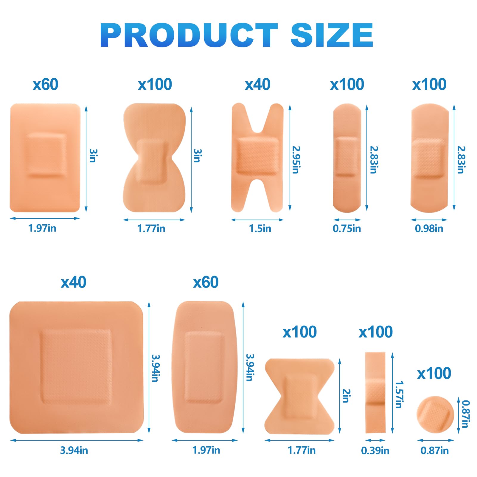 Bandages Variety Pack Assorted Adhesive Bandages


