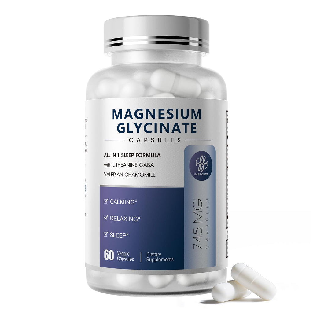 iMATCHME Magnesium Glycinate Capsules with L-Theanine Chamomile & GABA