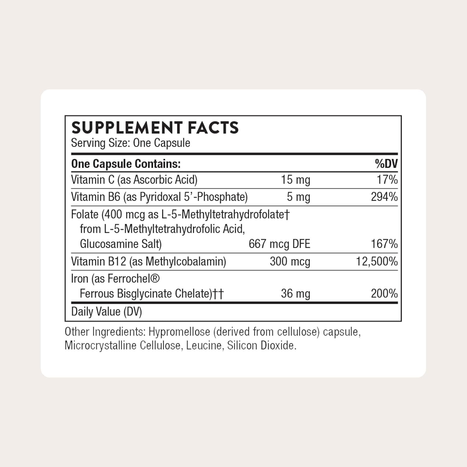 THORNE Iron Complex Chelated Iron Supplement

