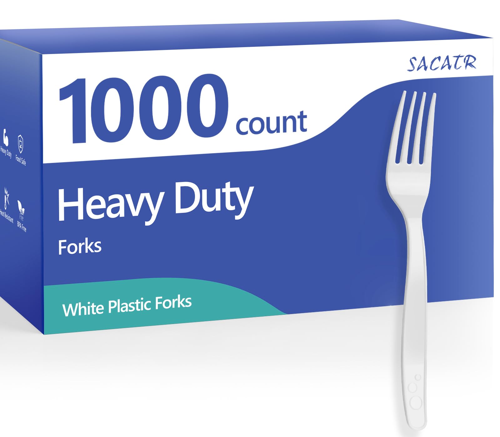 SACATR Heavy Duty Plastic Forks BPA-Free Disposable Cutlery