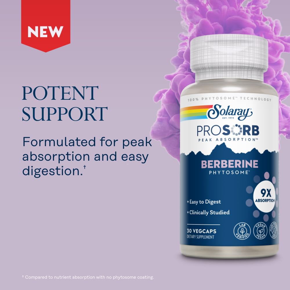 Solaray Berberine Phytosome Supplement – 9X Absorption

