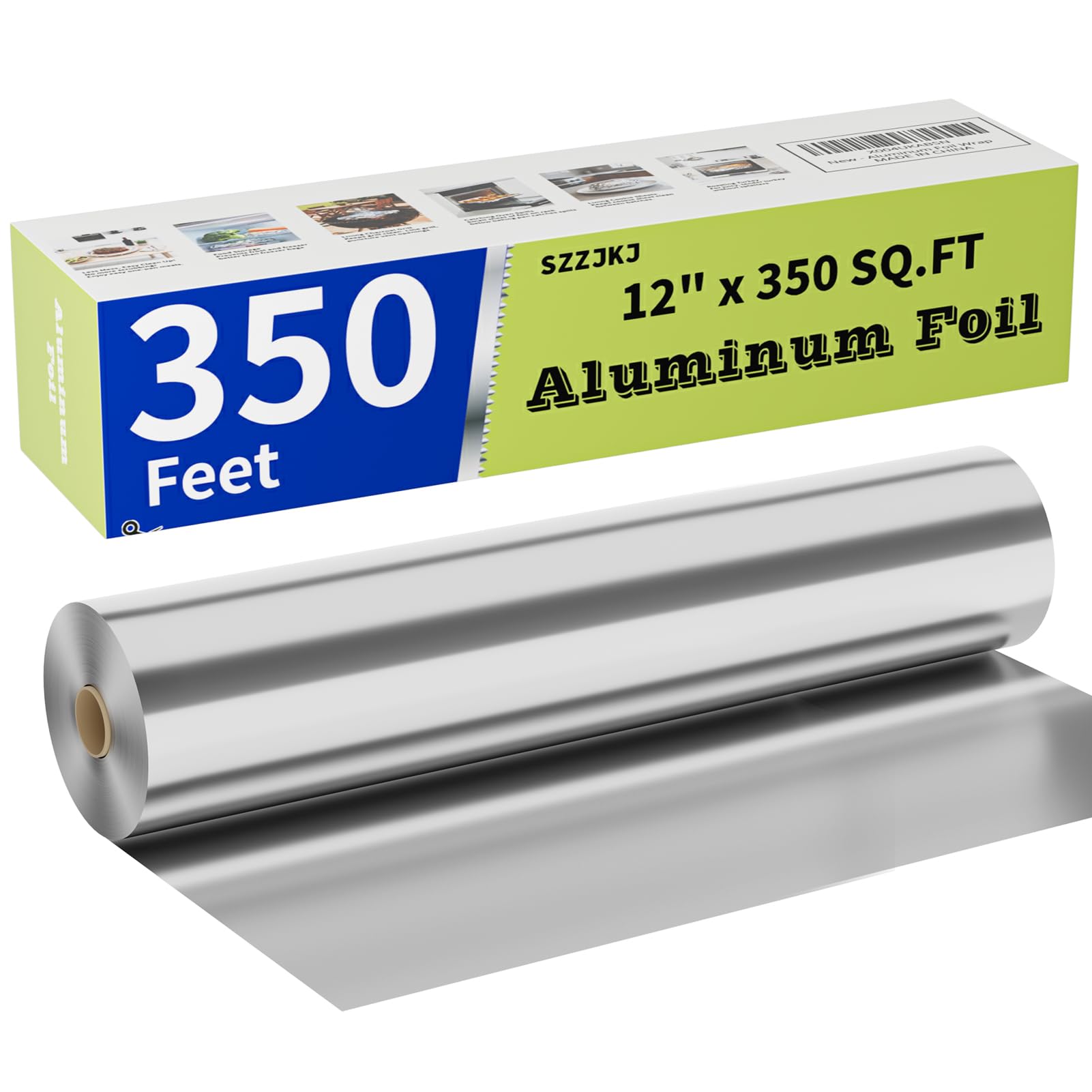 HKZJKJ Aluminum Foil Roll with Cutter | Food Safe

