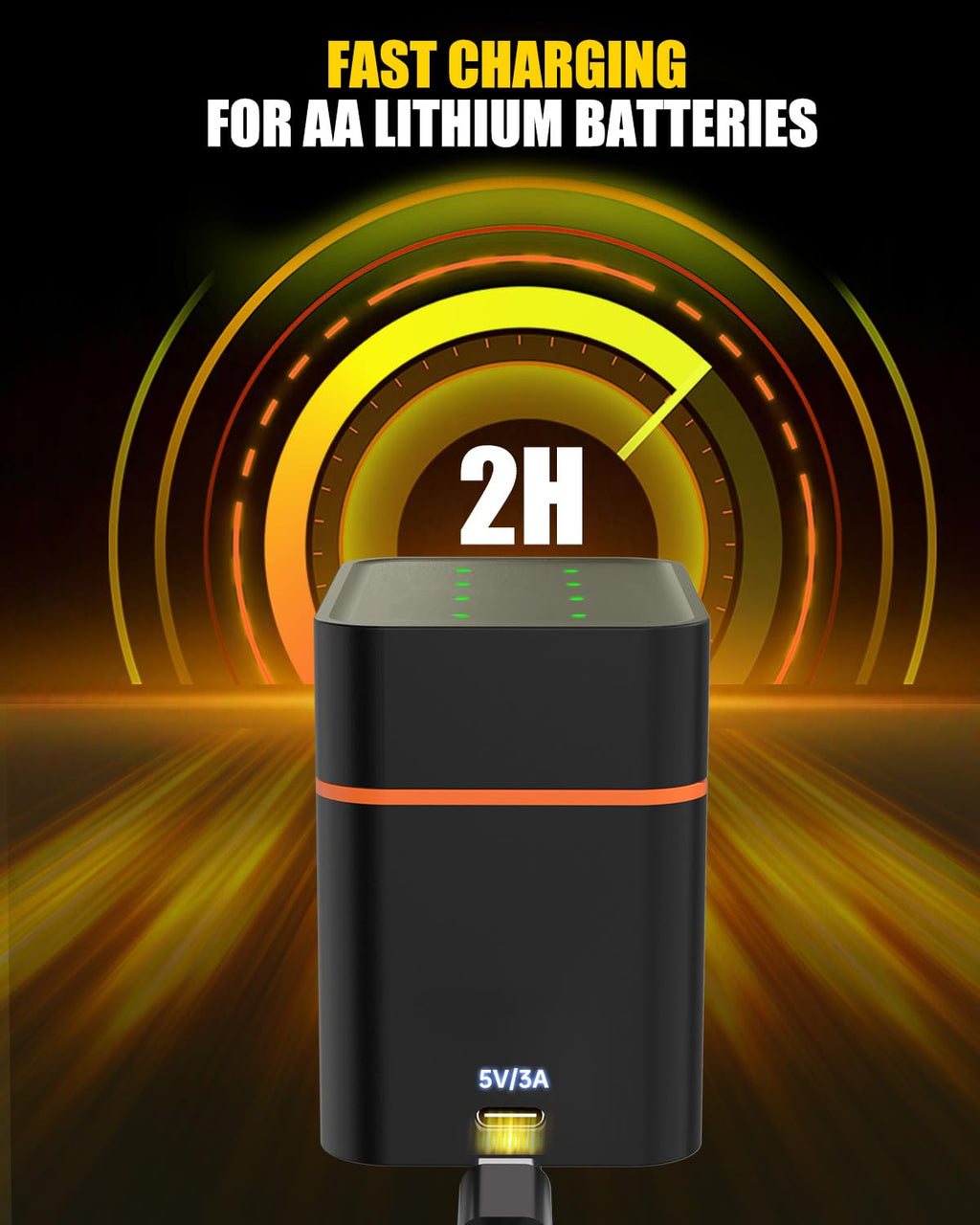 RayHom AA Battery Charger Kit with Rechargeable Batteries

