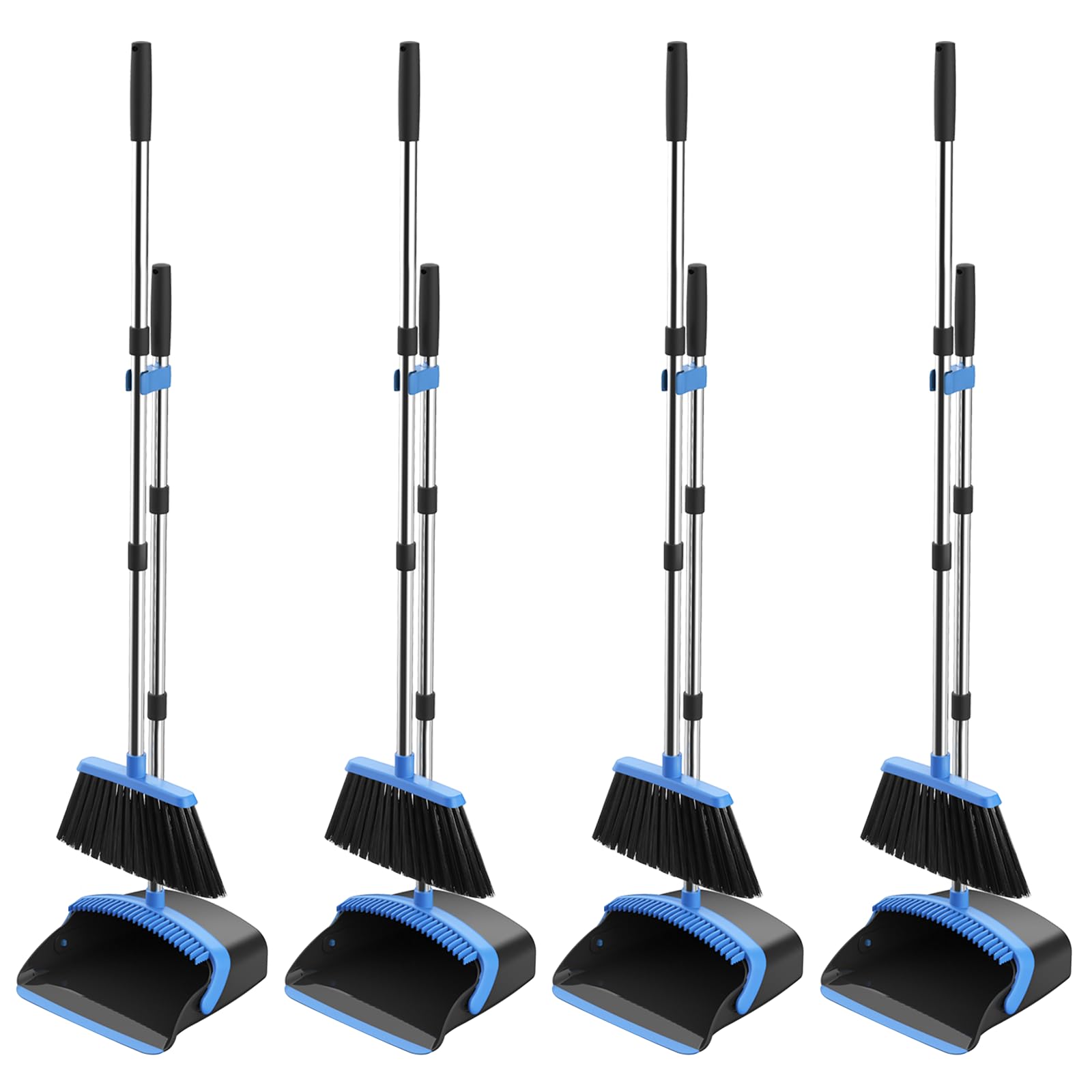 NACENA Broom and Dustpan Set with 52-in Adjustable Handle for Home Kitchen Office