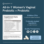 Happy V Women's Probiotic for Vaginal Health

