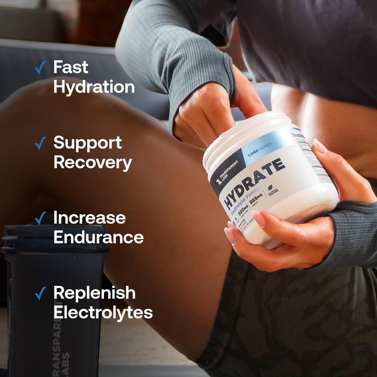 Hydrate Sugar Free Electrolyte Powder | Transparent Labs

