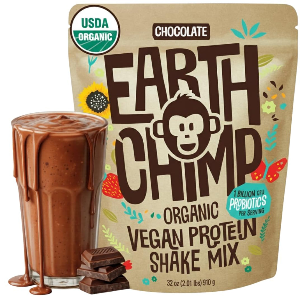 EarthChimp Organic Vegan Protein Powder with Probiotics

