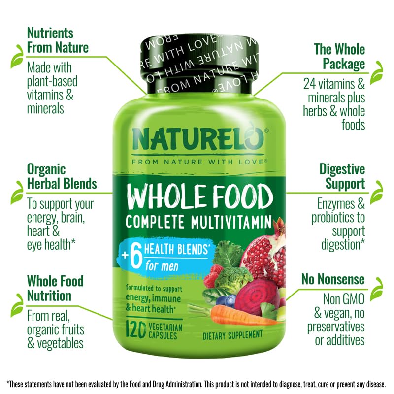 Naturelo Men's Whole Food Multivitamin - Energy & Health

