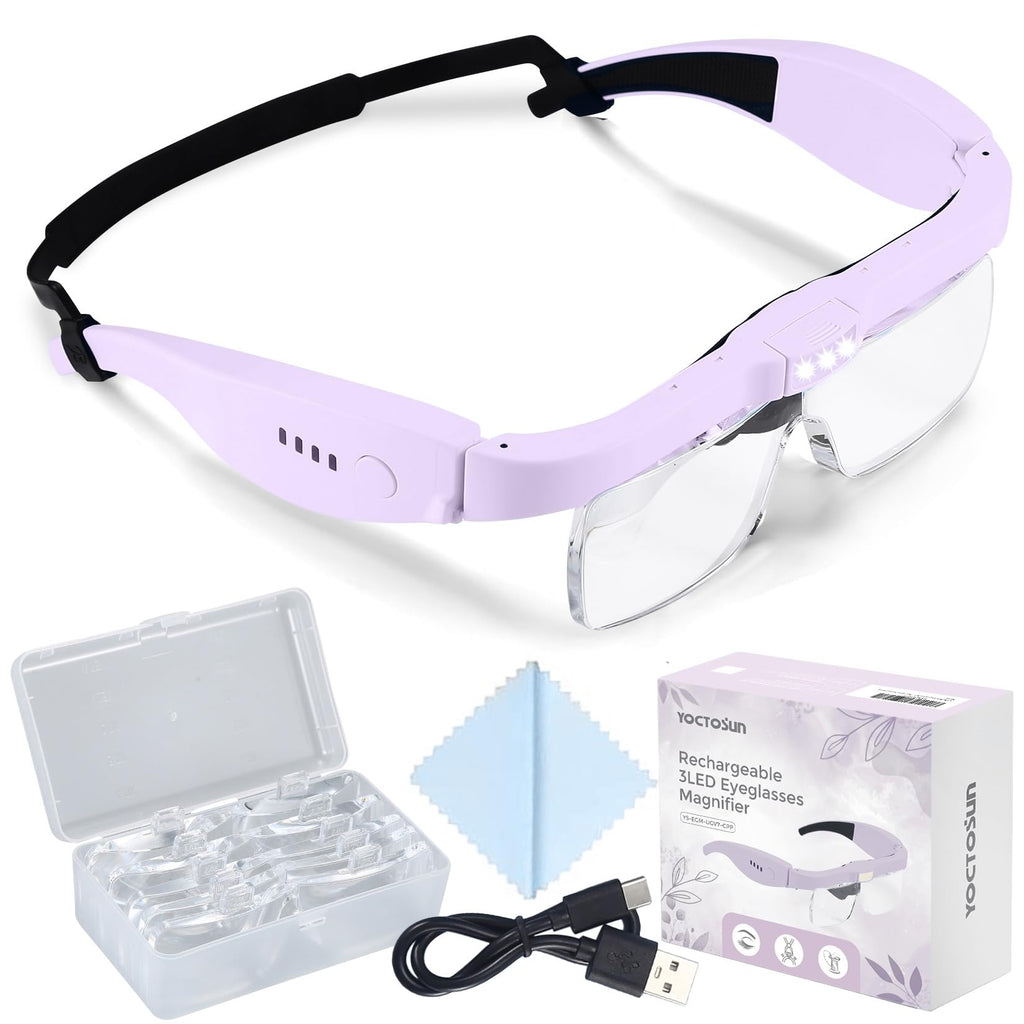 YOCTOSUN Magnifying Glass with Light Headset 0.75X-4.0X

