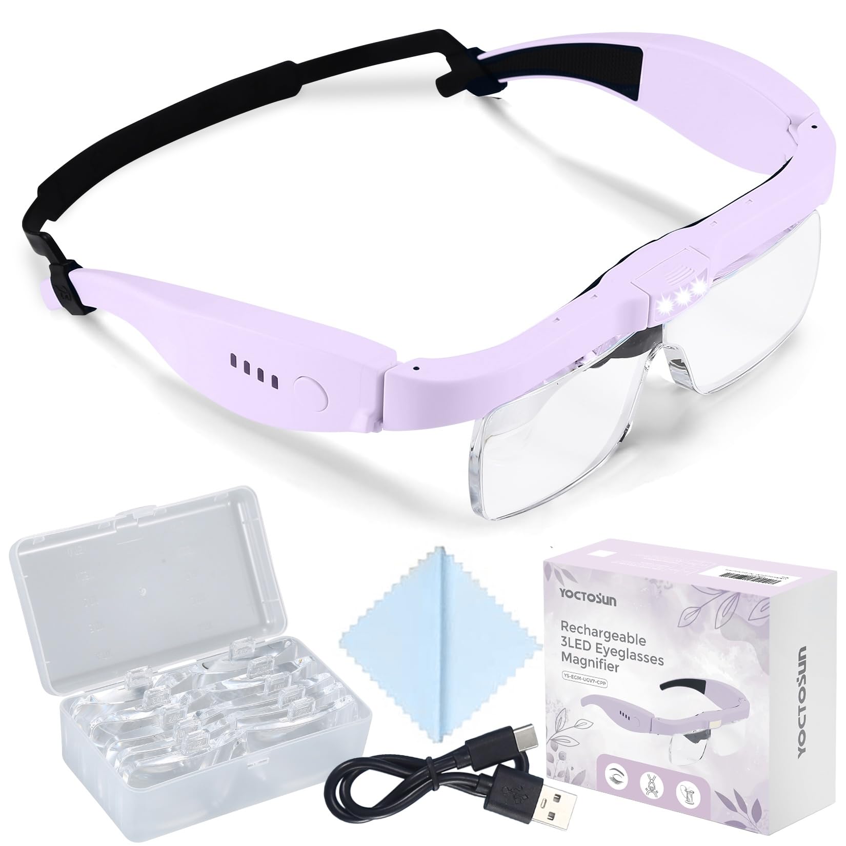 YOCTOSUN Magnifying Glass with Light Headset 0.75X-4.0X


