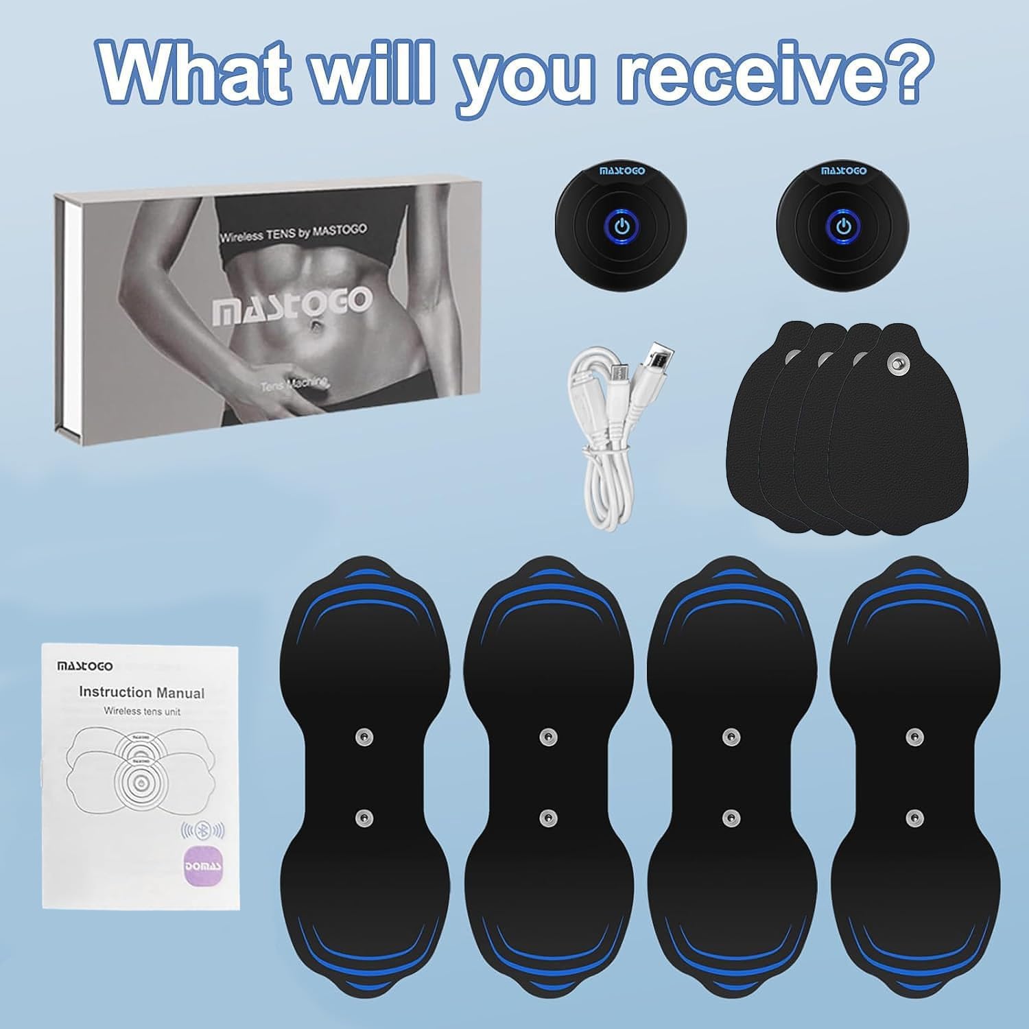 MASTOGO Wireless TENS Unit Back Pain Stimulator

