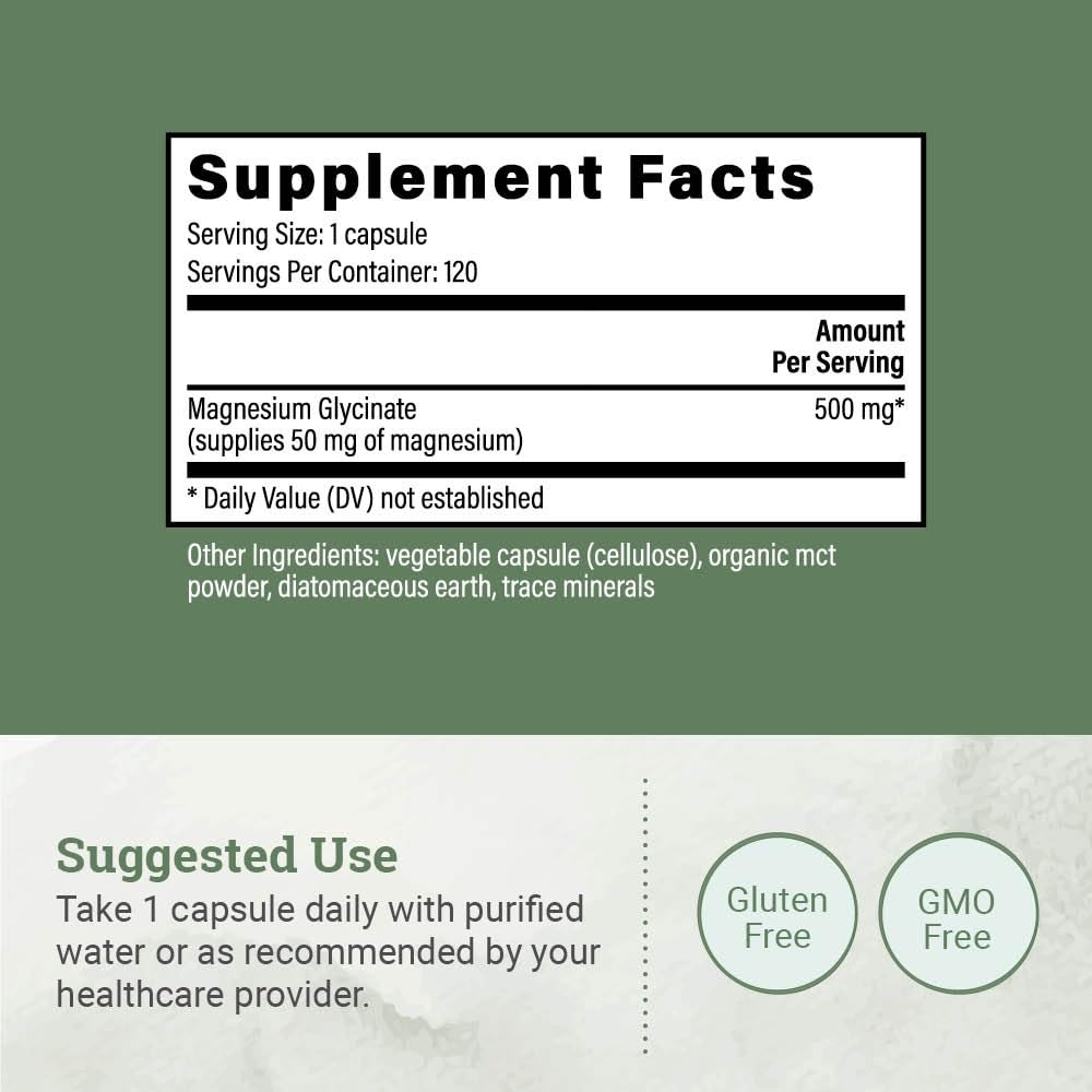 Magnesium Glycinate Chelated Supplement with Organic MCT - Vegan

