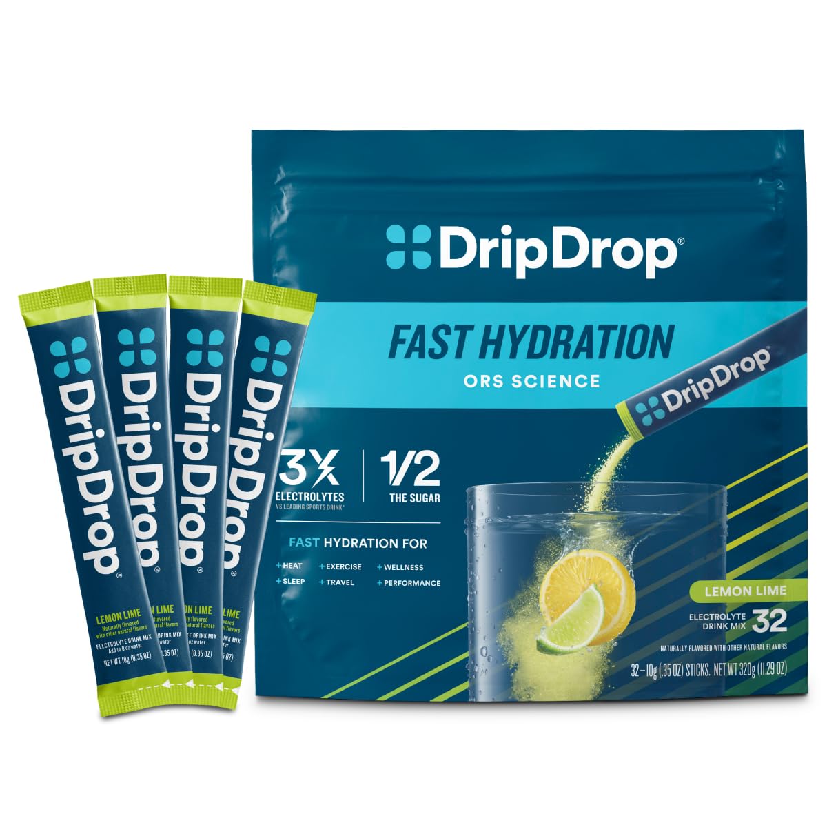 DripDrop Hydration Electrolyte Drink Mix, Non-GMO