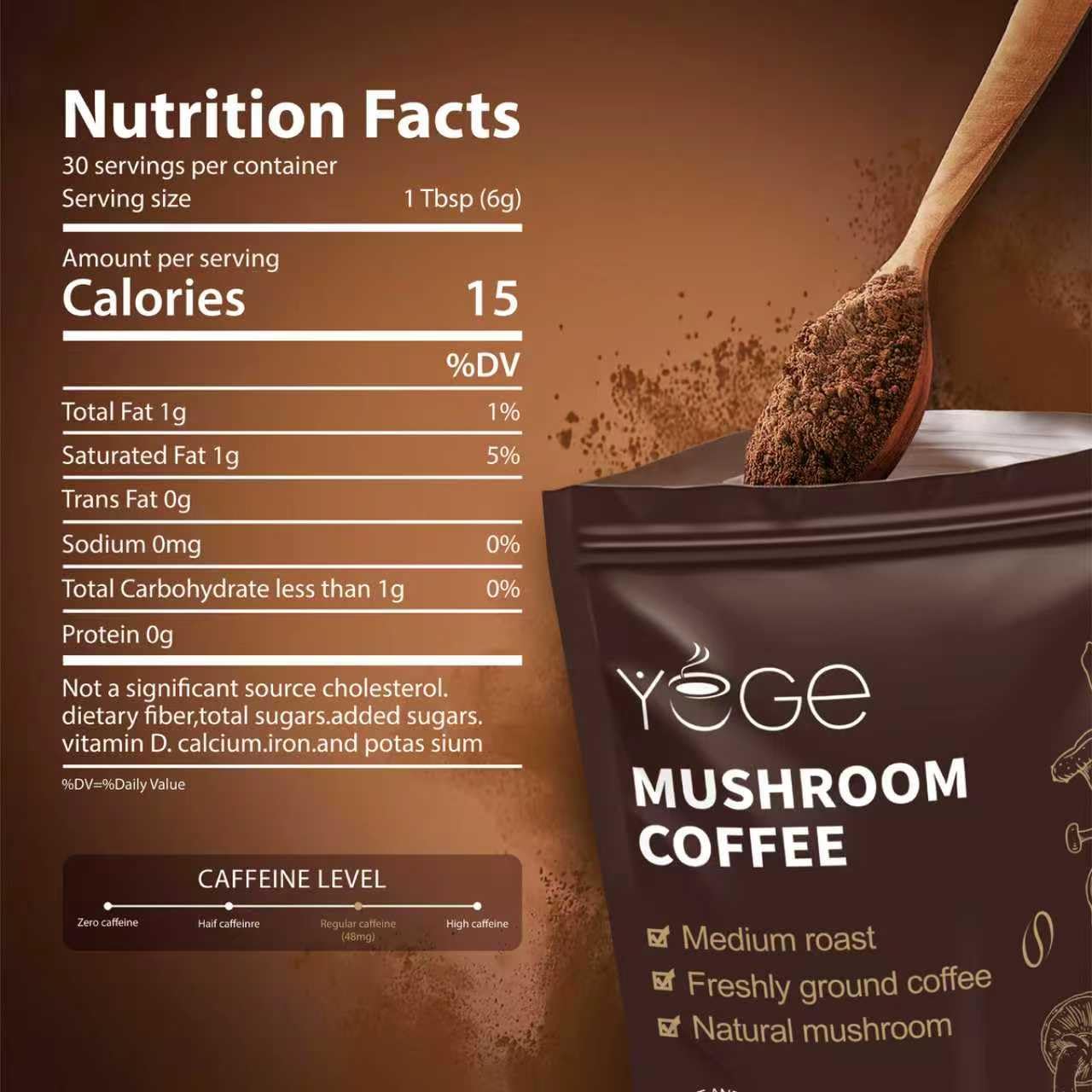 YEGE Mushroom Coffee Instant | Energy & Focus

