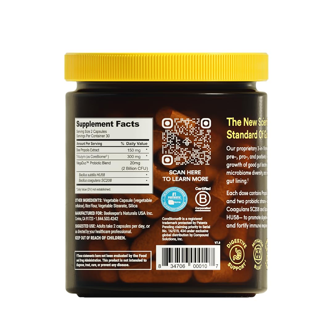 Beekeeper's Naturals Complete Gut Health 3-in-1 Probiotic

