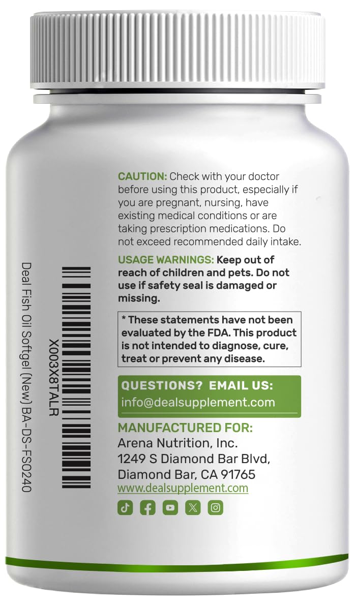 Omega-3 Fish Oil Softgels by Deal Supplement

