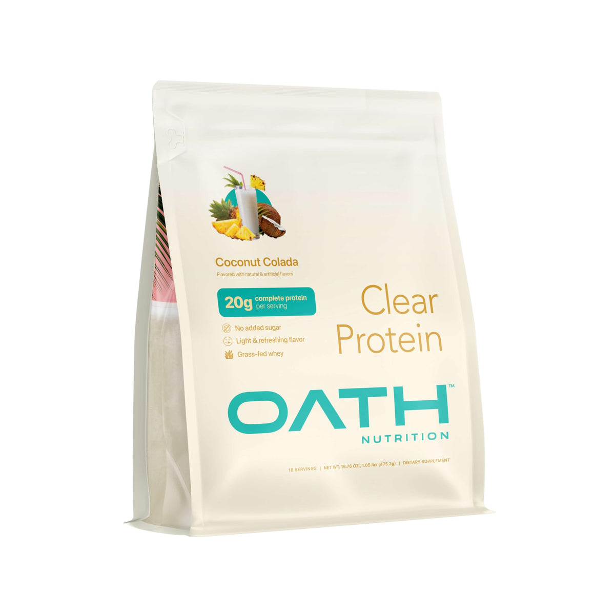 Oath Clear Whey Isolate Protein Powder - 20g Protein, No Added Sugar, Grass-Fed