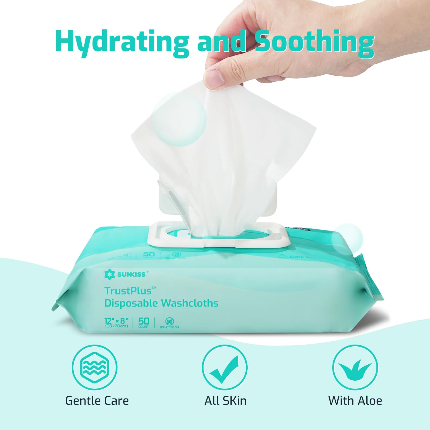 SUNKISS TrustPlus Wet Wipes for Adults No Rinse

