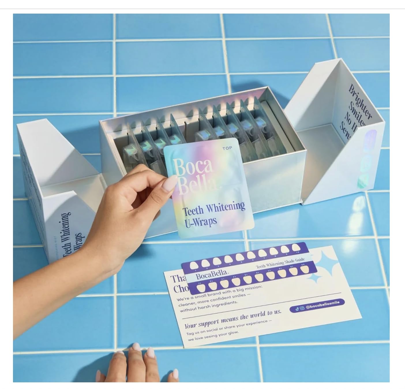 BocaBella Teeth Whitening Trays U-Wraps Enamel-Safe Formula

