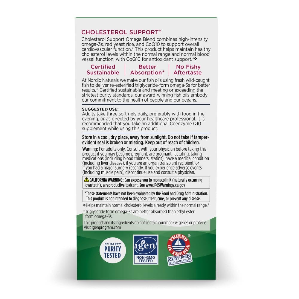 Nordic Naturals Cholesterol Support with Omega-3 EPA DHA

