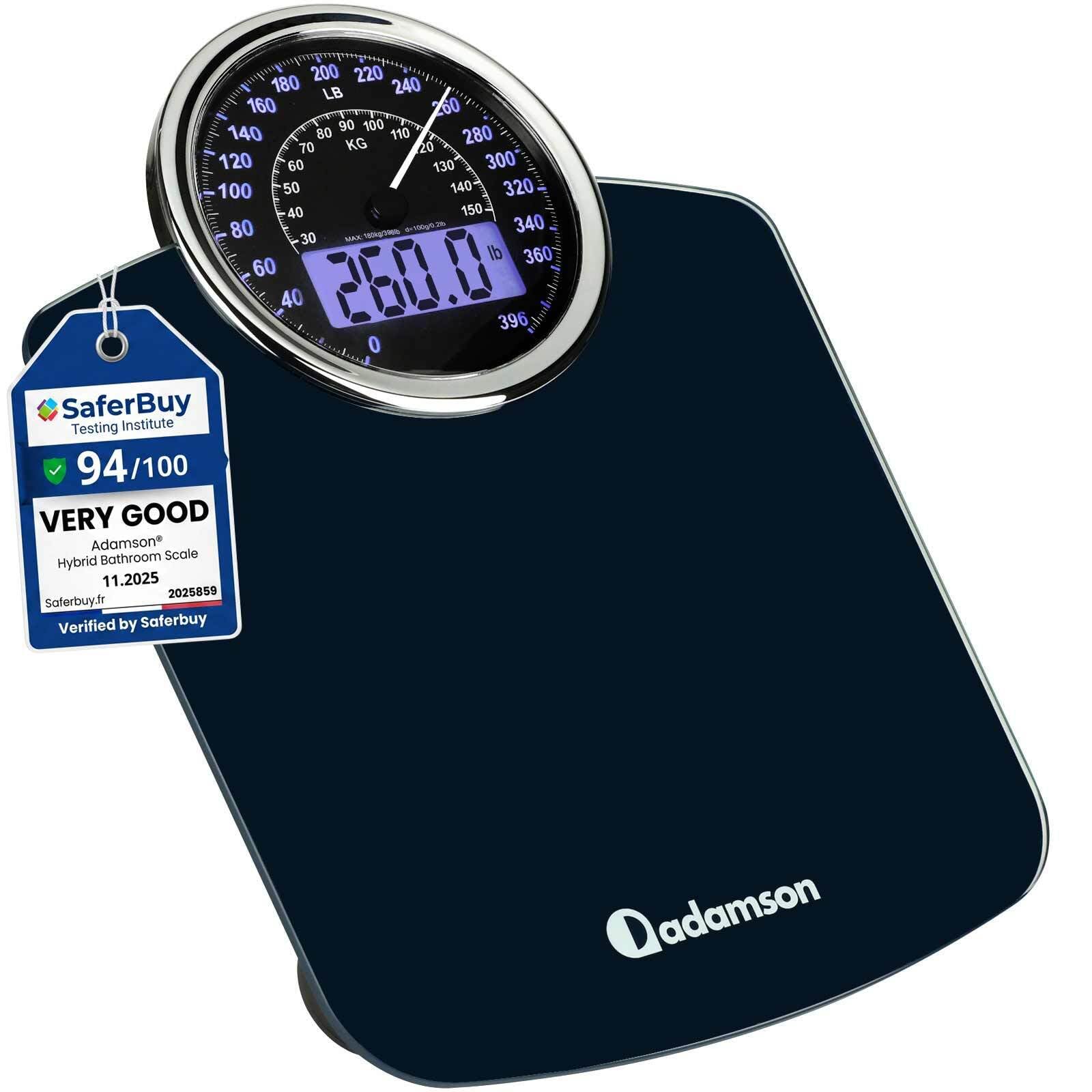Adamson Hybrid Bathroom Scale with Analog & Digital Display