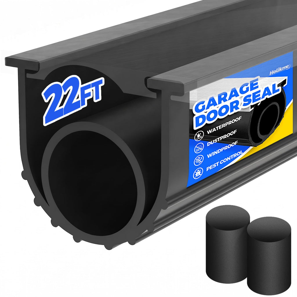 Holikme EPDM Garage Door Bottom Seal | Universal T-End Track

