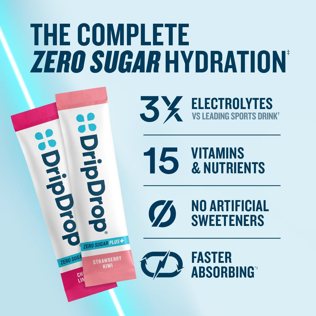 DripDrop Zero Sugar Plus Hydration - Electrolyte Drink Mix

