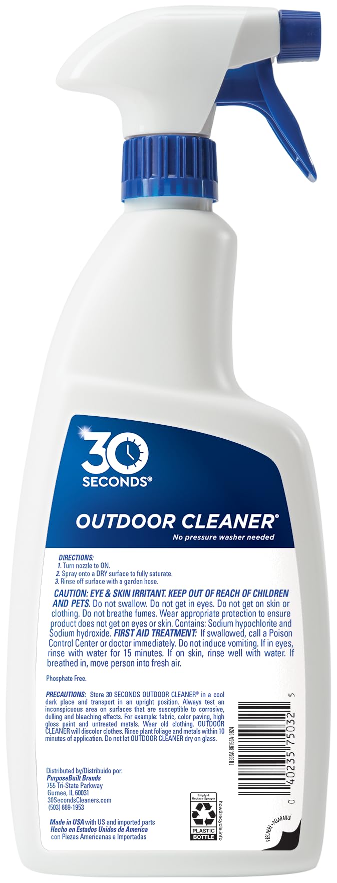 30 SECONDS Outdoor Mold & Mildew Stain Remover Spray

