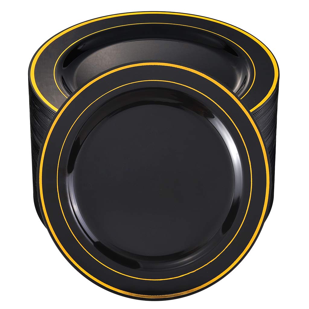 bUCLA Disposable Dinner Plates - Premium Plastic Tableware for Parties