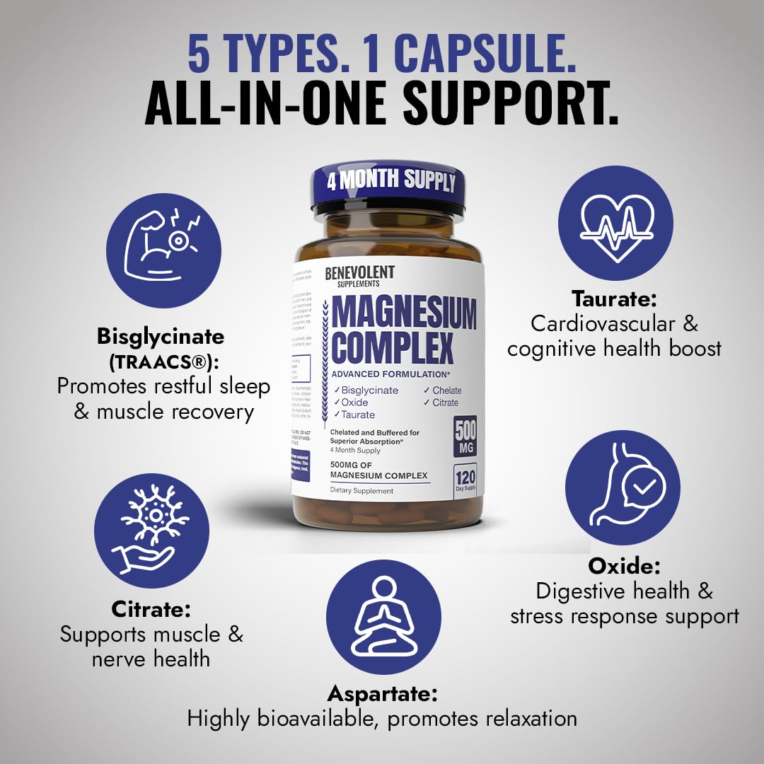 Magnesium Complex Supplement Benevolent Sleep and Muscle

