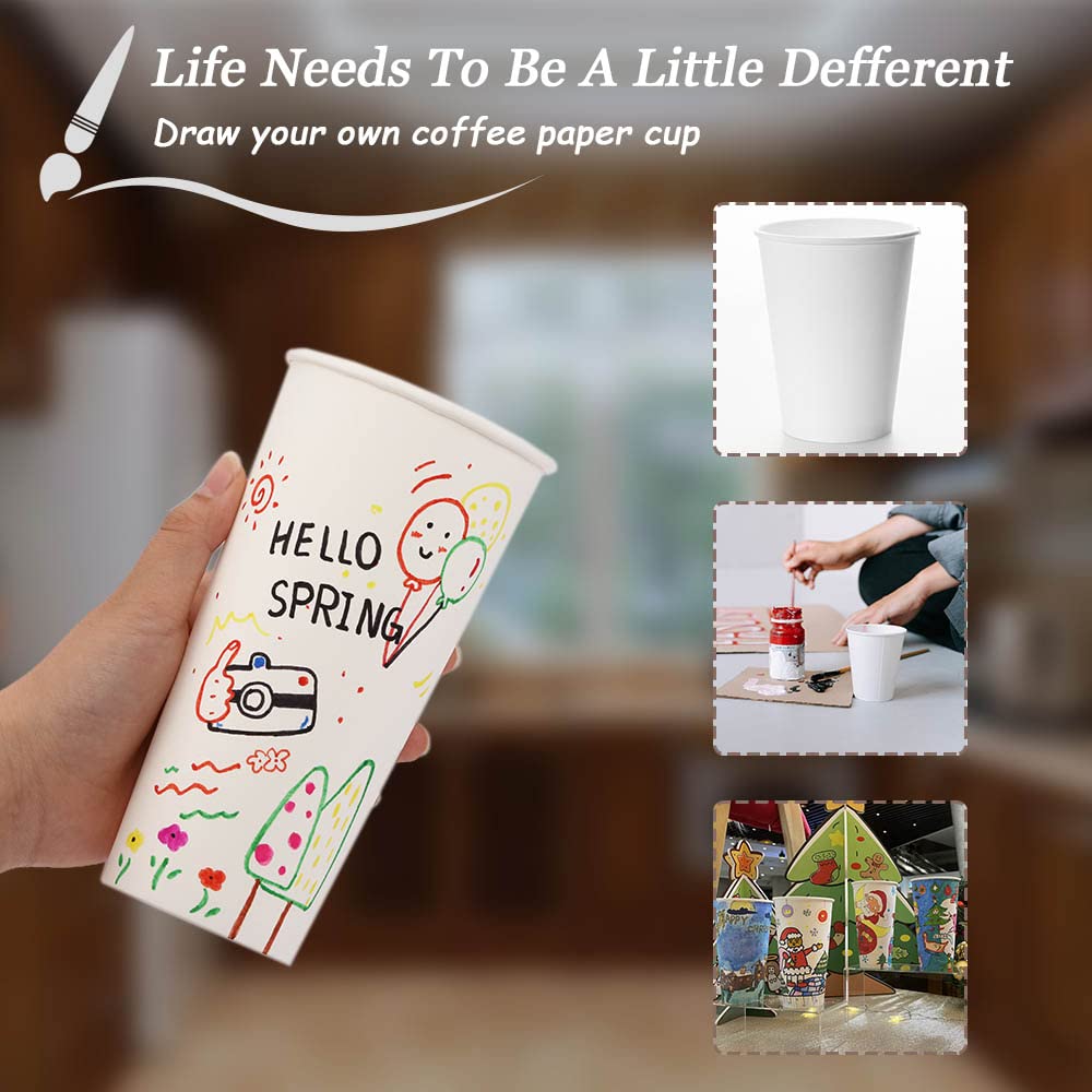 Lamosi Disposable Paper Cups for Hot and Cold Beverages

