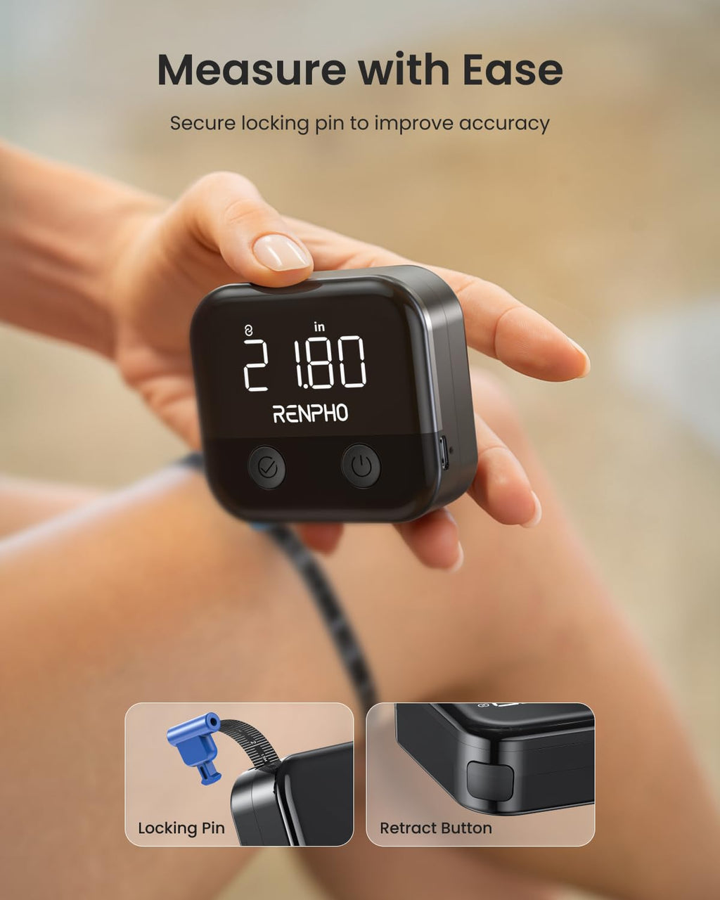RENPHO Smart Body Measuring Tape for Fitness - Rechargeable

