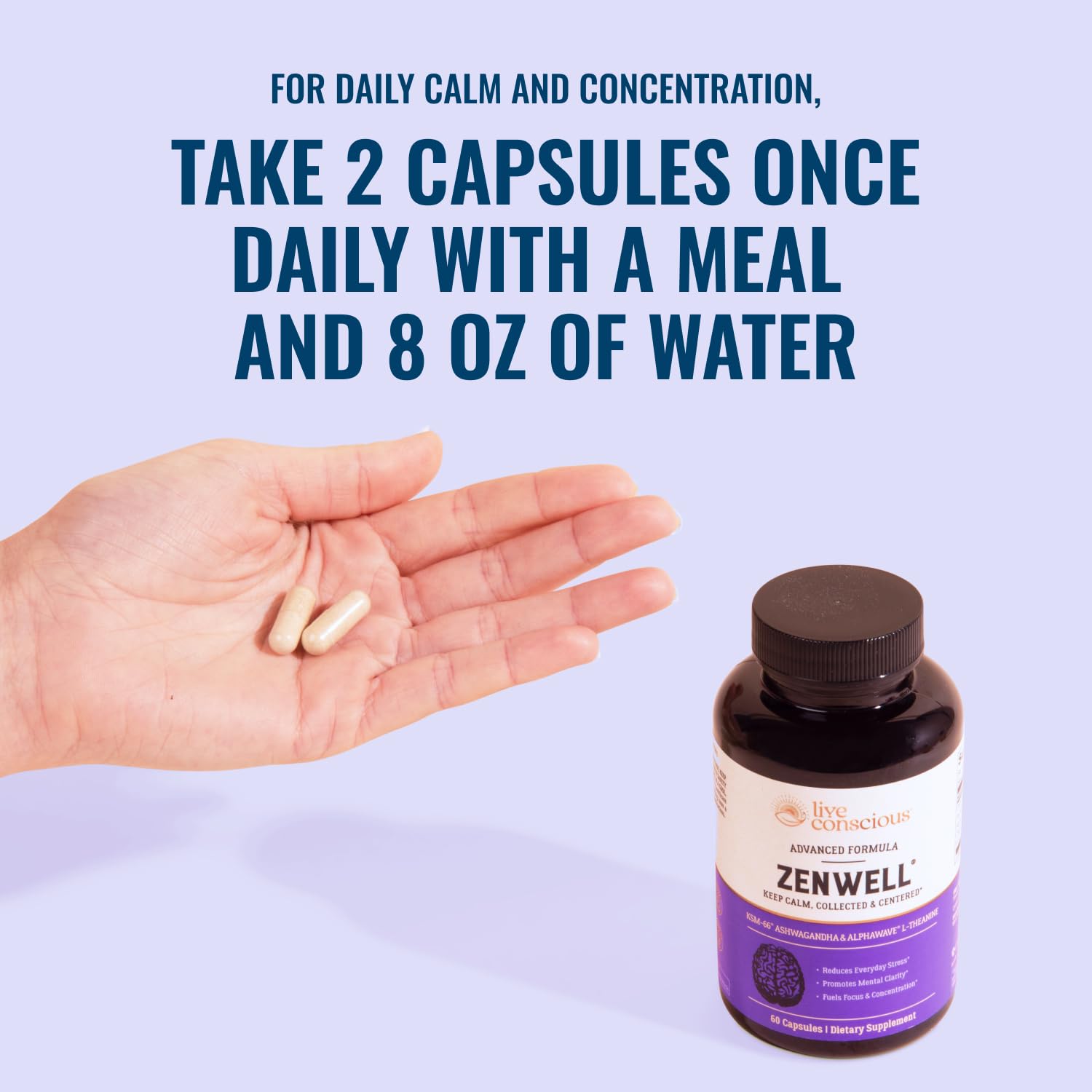 Live Conscious KSM-66 Ashwagandha Supplement with L-Theanine & AlphaWave

