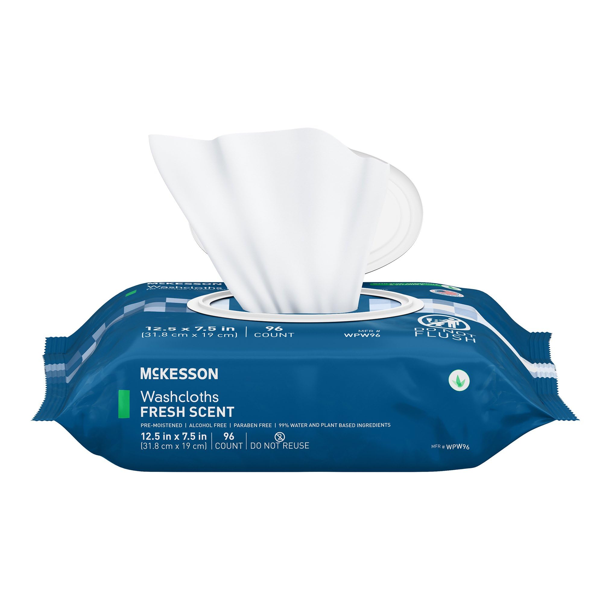 McKesson Washcloth Wipes for Adults No-Rinse Snap Lid

