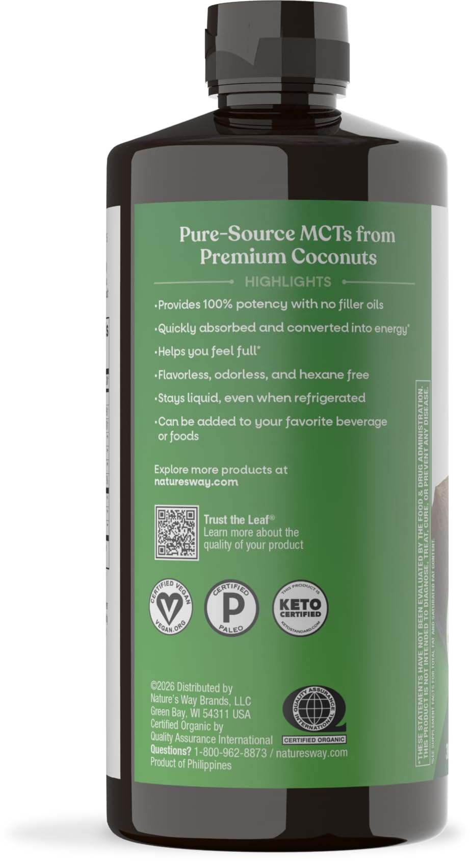 Nature's Way Organic MCT Oil – Keto Friendly

