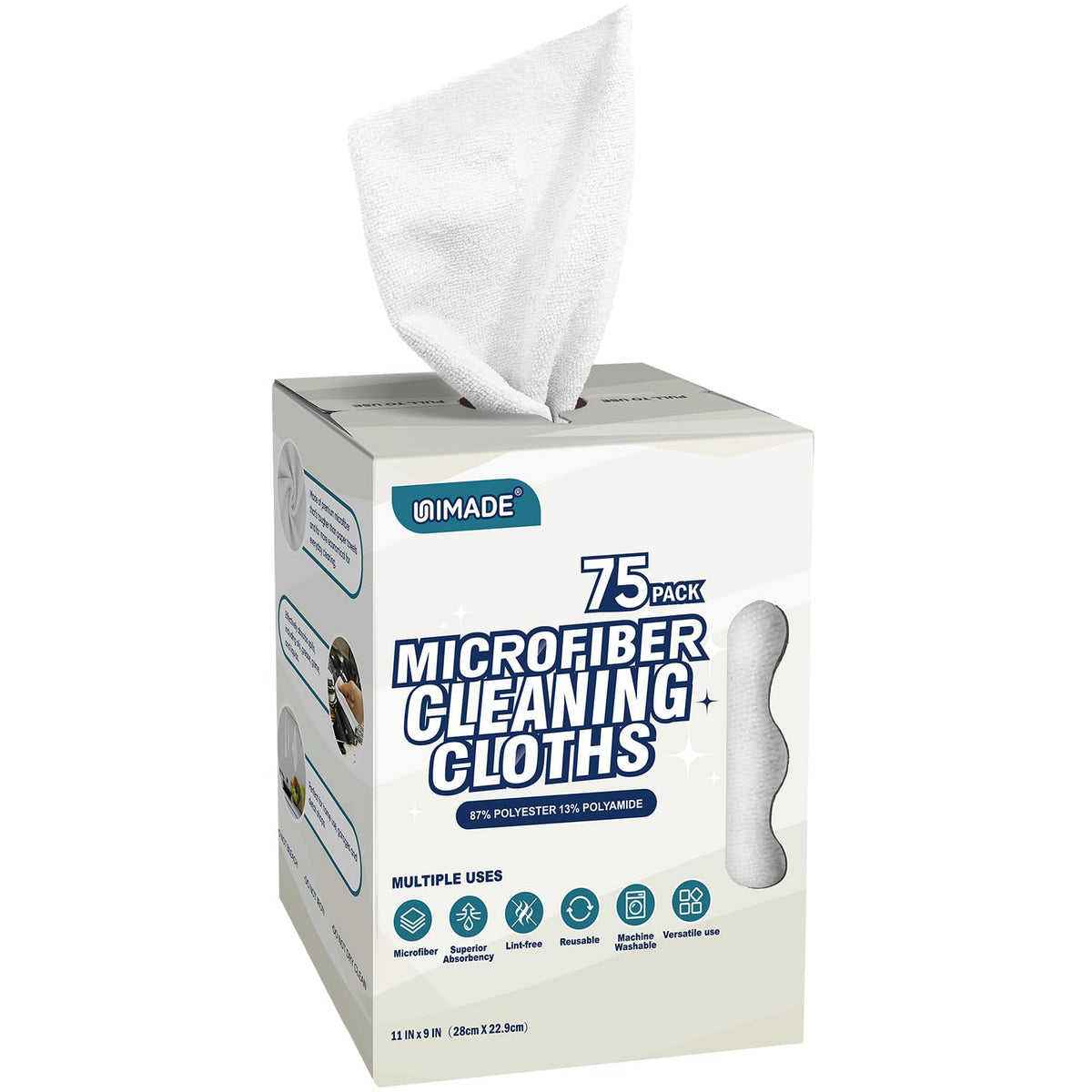 UNIMADE Microfiber Cleaning Cloths - Lint-Free & Reusable Towels