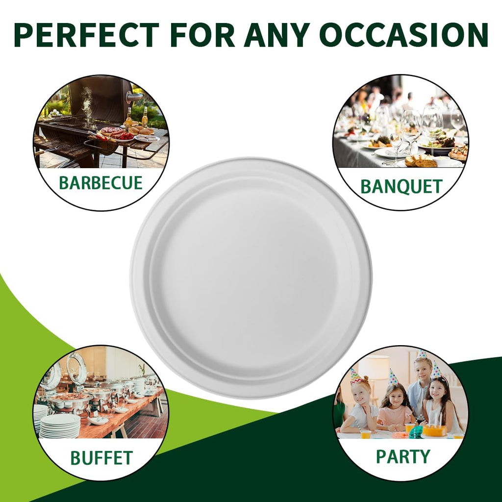 Compostable Sugarcane Paper Plates | Eco Dinnerware

