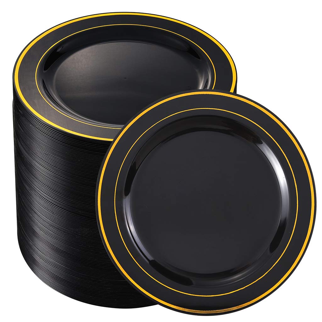 bUCLA Disposable Dinner Plates - Premium Plastic Tableware for Parties