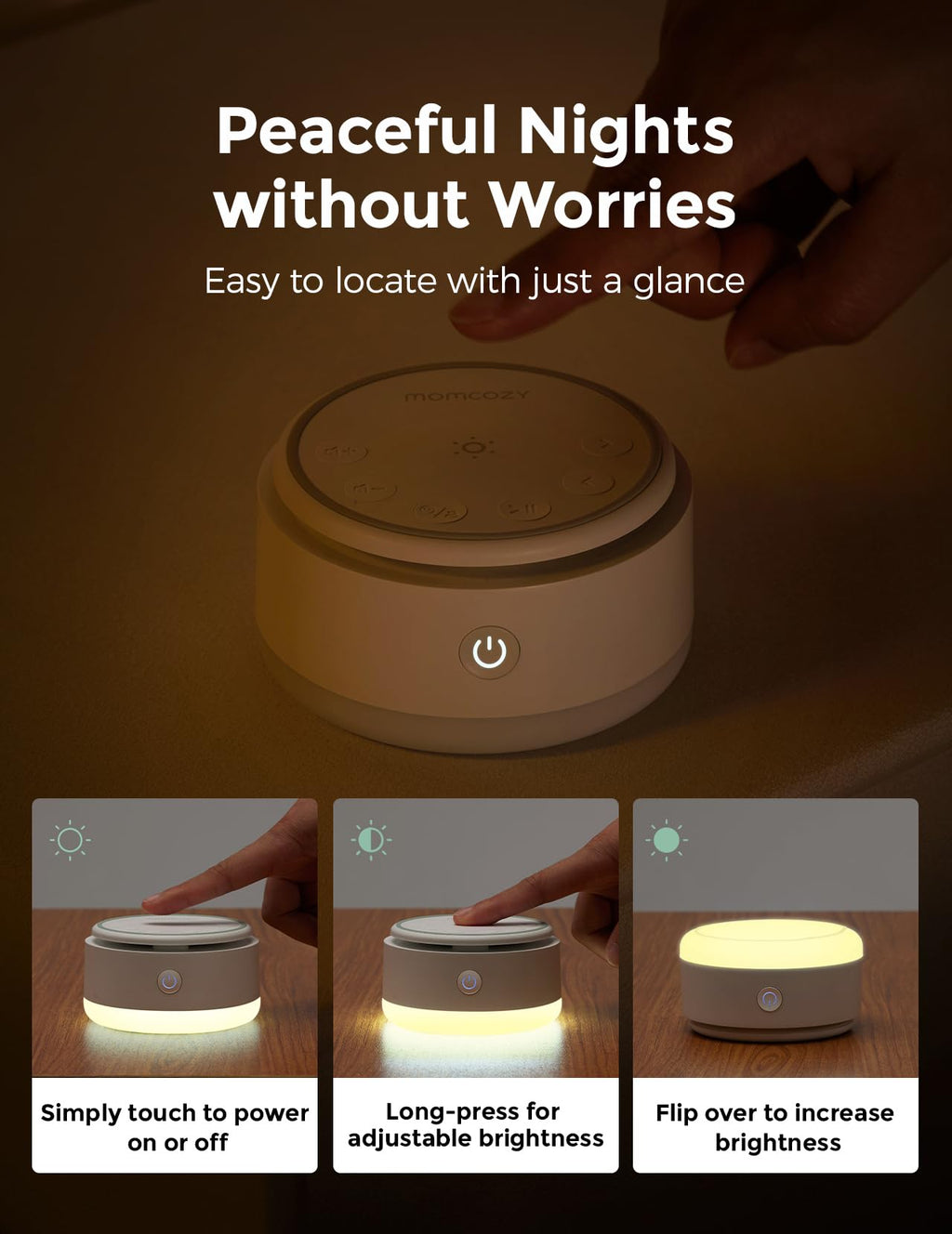 Momcozy Sound Machine with Touch Lamp – 20 Sounds

