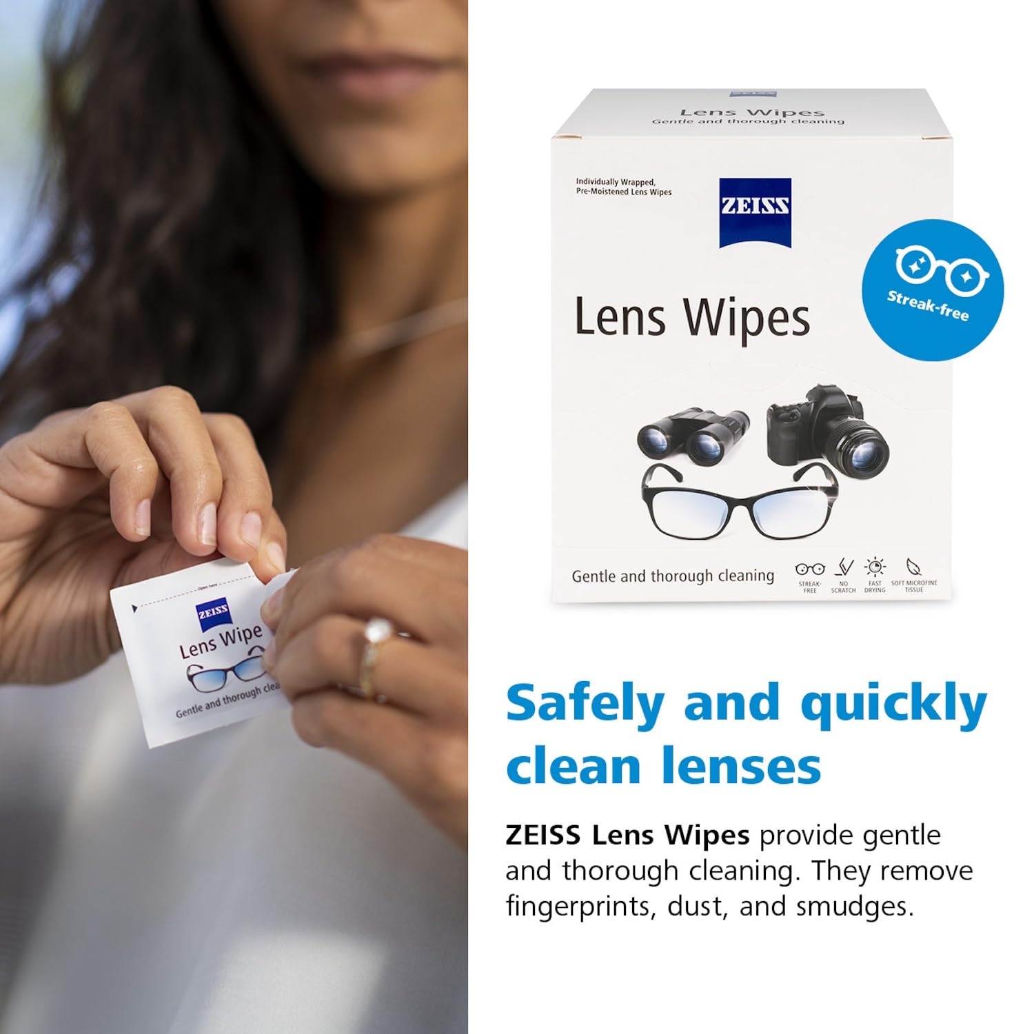 ZEISS Pre-Moistened Glasses Wipes | Lenses Cleaner

