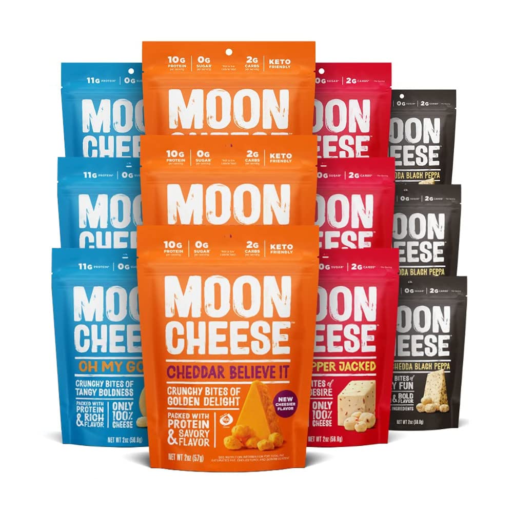 Moon Cheese Variety Pack - 100% Real Cheese Gluten Free Keto Snack