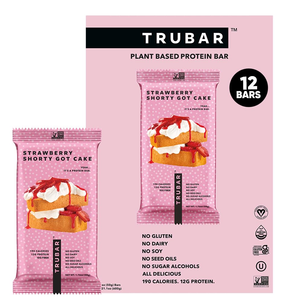 TRUBAR Vegan Protein Bar - Plant Based, Gluten Free