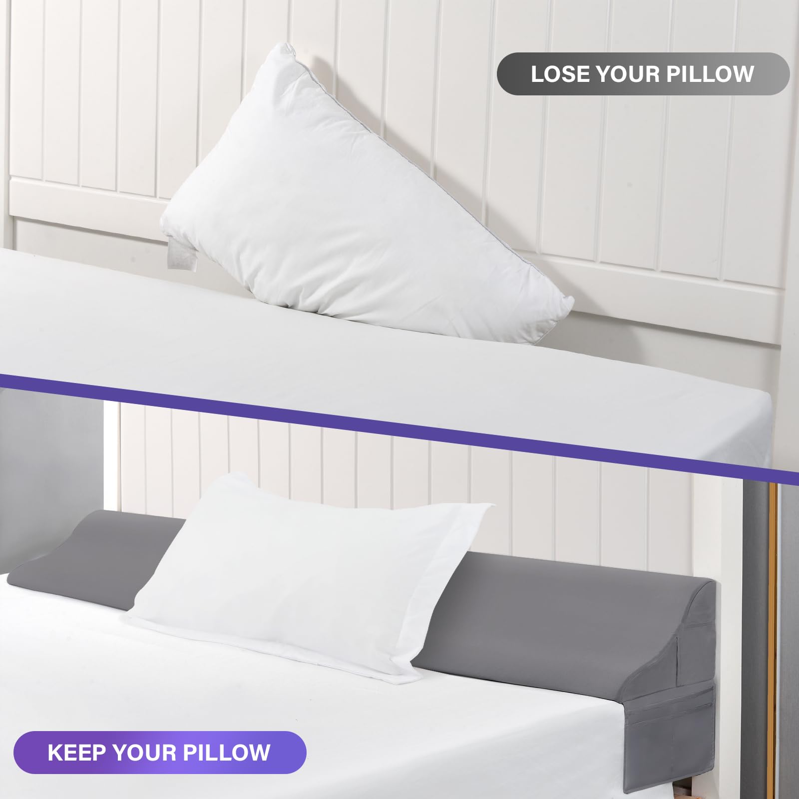 Vekkia Bed Gap Filler Wedge Pillow for Headboard

