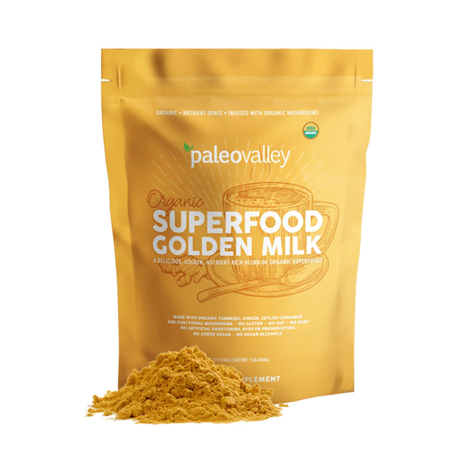 Paleovalley Organic Golden Milk with Turmeric and Mushrooms

